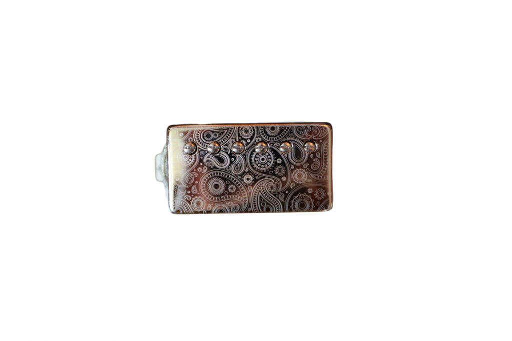Laser Etched 50mm Humbucker Cover - Nickel Paisley