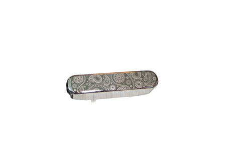 Laser Etched Tele Neck Cover - Nickel Paisley