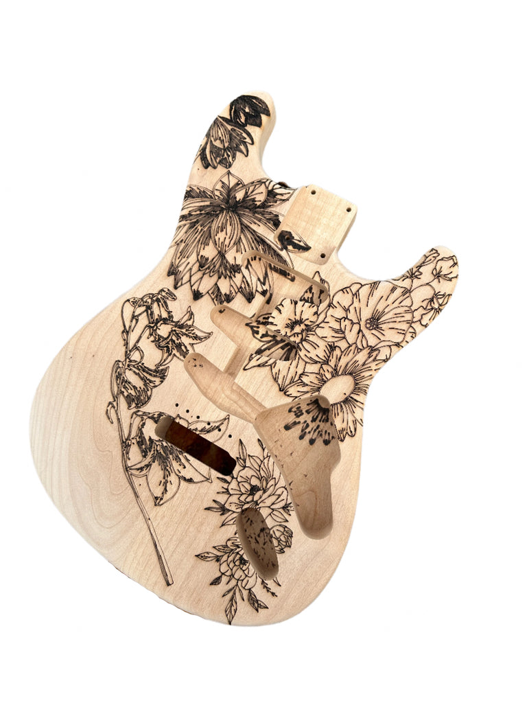 Custom Laser Engraved Guitar Body