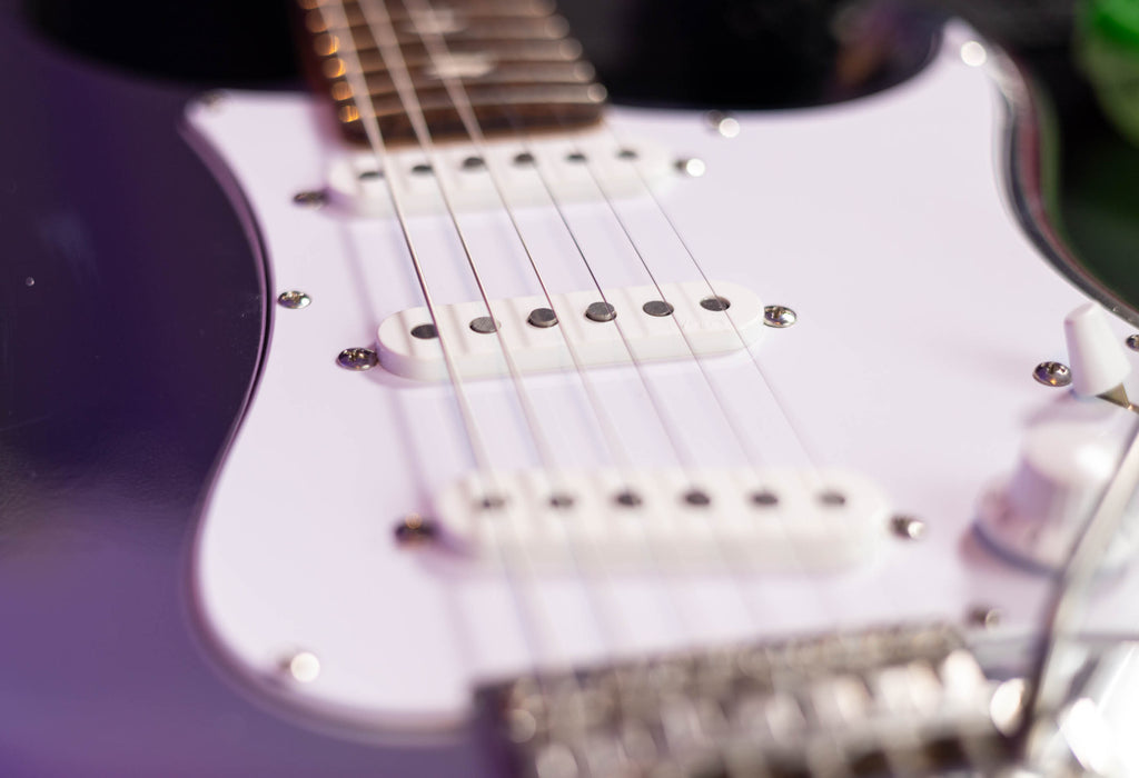 Silver Sky Pickups pictured installed in a silver sky se