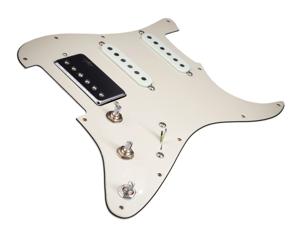 Fully assembled loaded Strat pick guard with an SSH combo