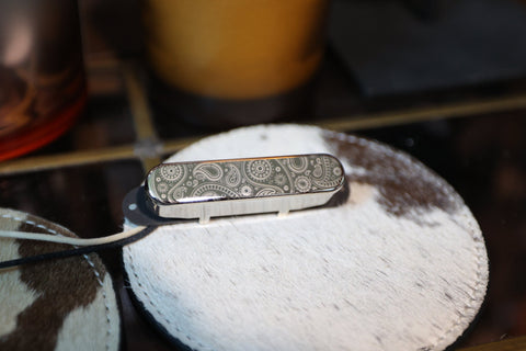 Paisley Custom Engraved Flat 6 Tele Neck Pickup