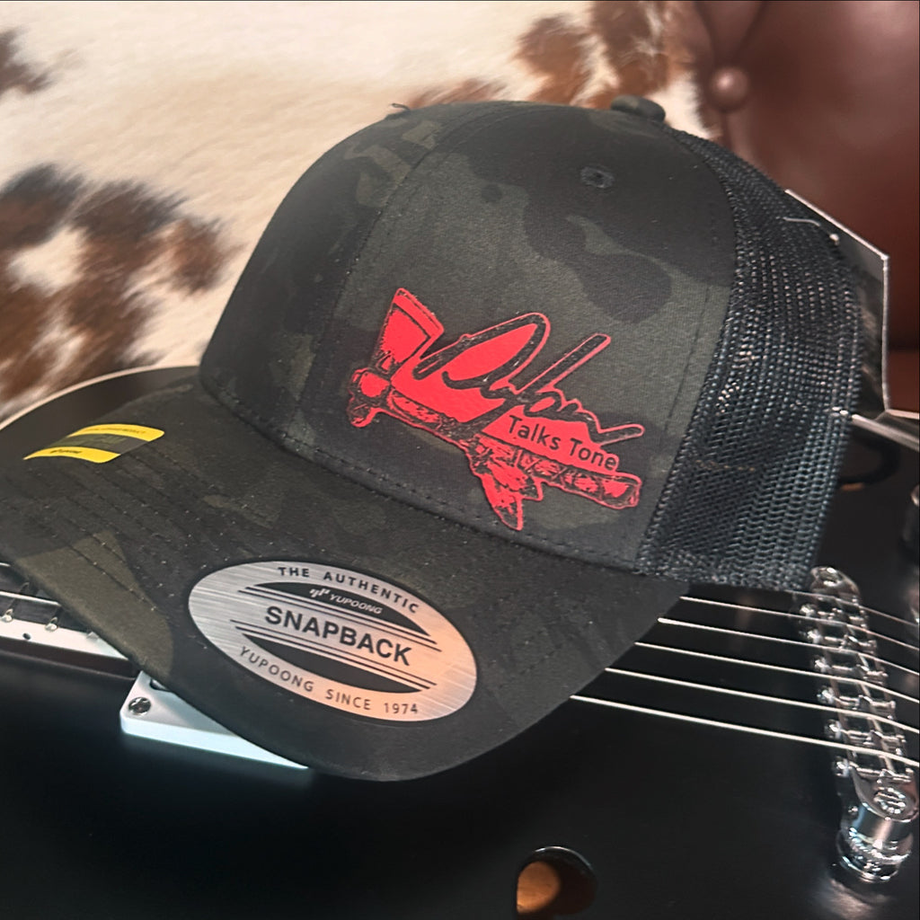 Dylan Tomahawk Hat Black Camo Red Patch