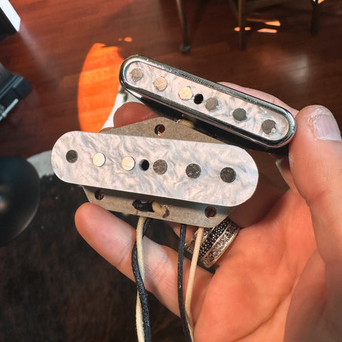 Flat 6 T-Style Pickup Set In Pearl Acrylic