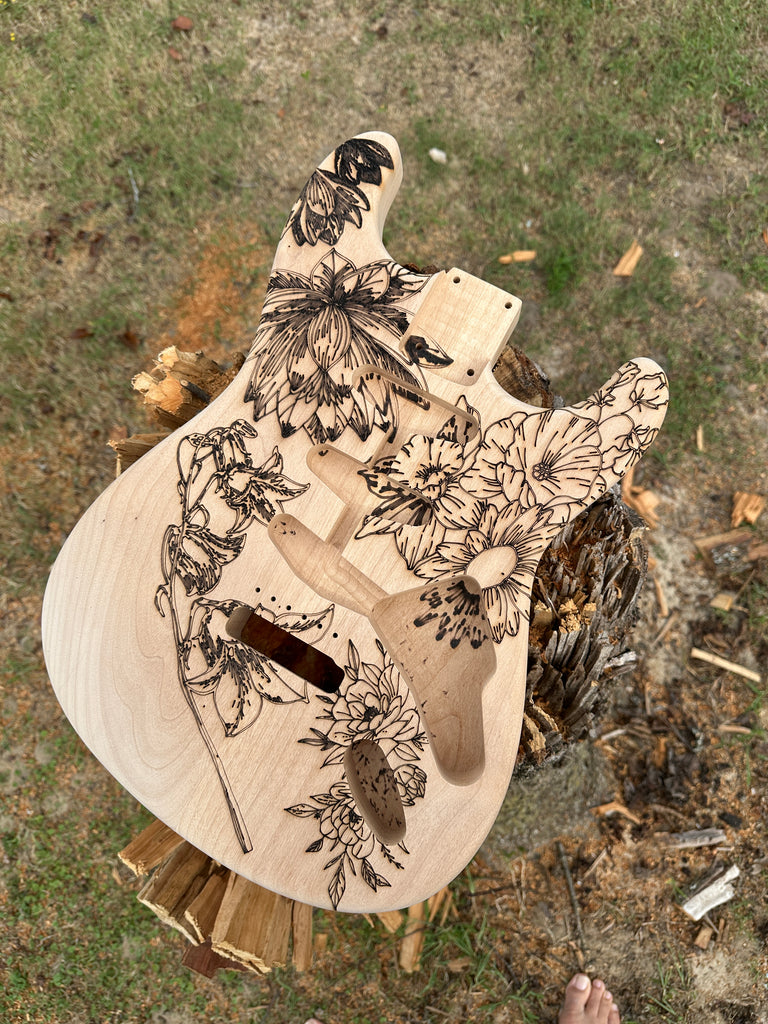 Custom Laser Engraved Guitar Body